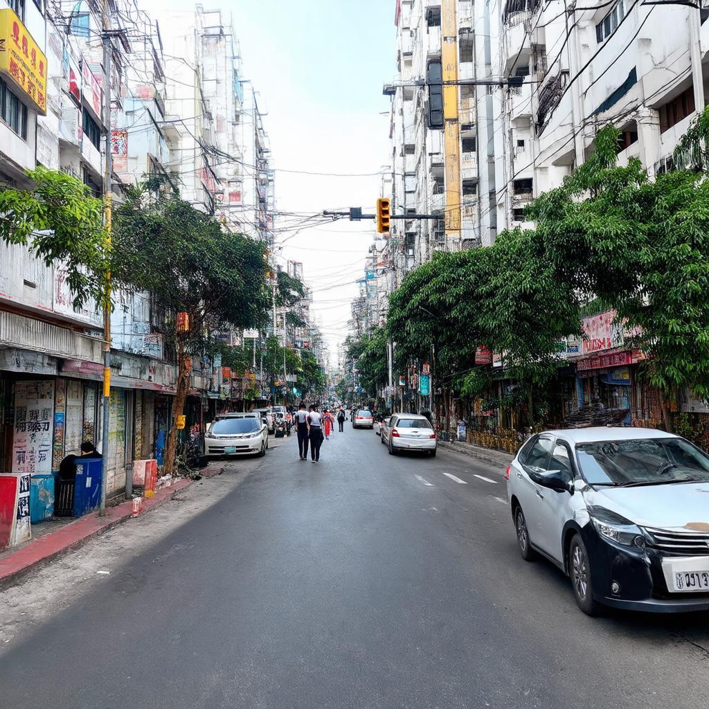Toàn cảnh Phố Nguyễn Cơ Thạch sầm uất tại quận Nam Từ Liêm, Hà Nội.