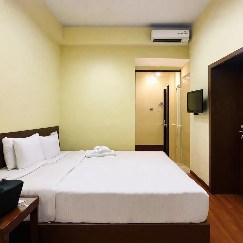 Hình ảnh bên trong phòng đôi cơ bản tại Hotel Gia Huyền với các tiện nghi thiết yếu