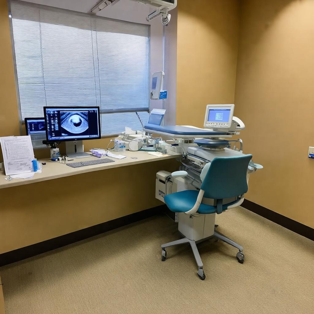 Minh họa một phòng khám chuyên khoa hoặc thiết bị y tế hiện đại được sử dụng tại bệnh viện