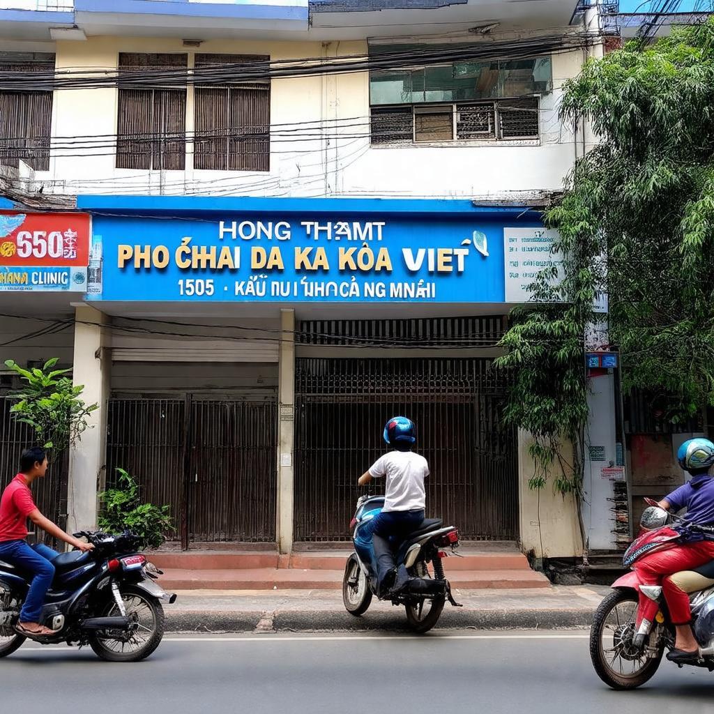 Hình ảnh mặt tiền Phòng khám Đa khoa Đại Việt tại 1505 Đường 3 Tháng 2, Quận 11 giúp nhận diện dễ dàng