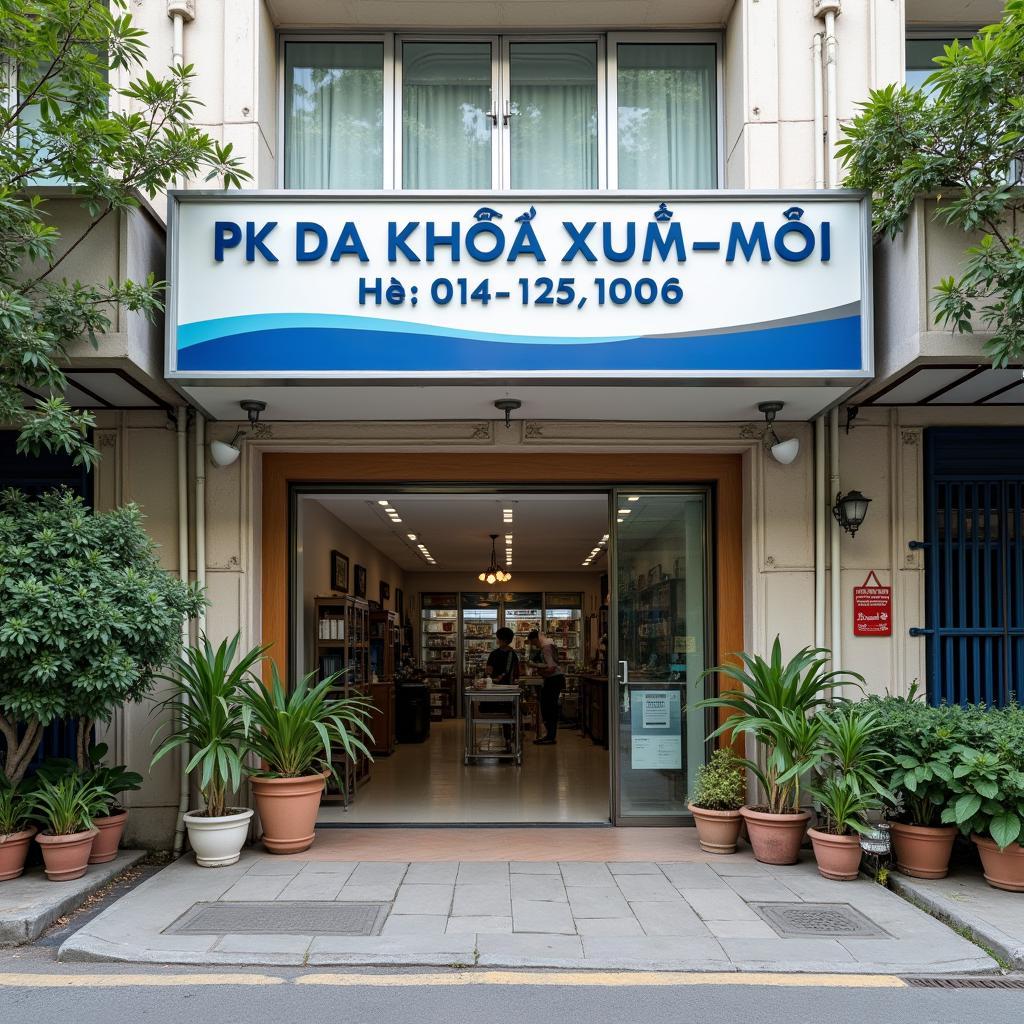 Hình ảnh ngoại thất Phòng khám Đa khoa Xóm Mới 334 Phạm Văn Chiêu, Gò Vấp, cho thấy địa chỉ và biển hiệu rõ ràng