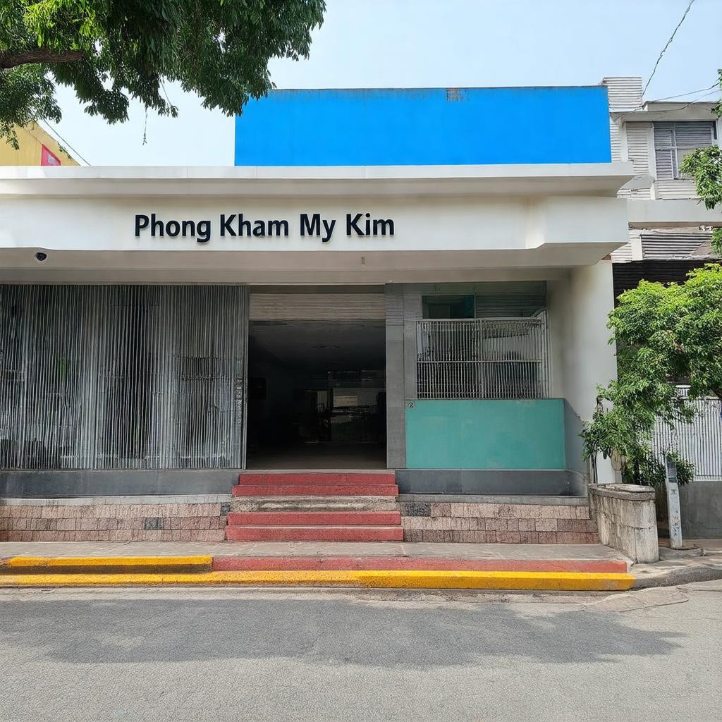 Bên ngoài Phòng Khám Mỹ Kim Quận 7, thể hiện sự sạch sẽ chuyên nghiệp