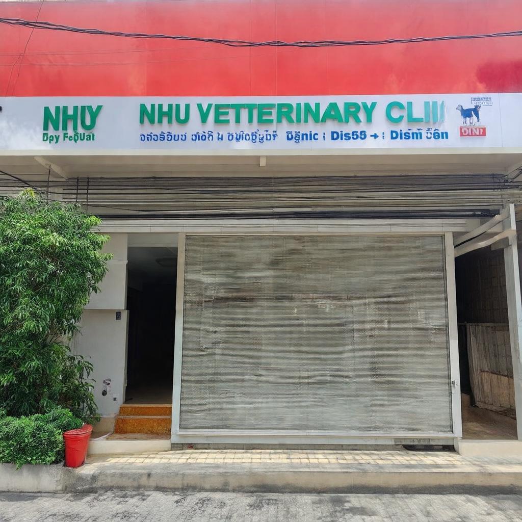 Hình ảnh bên ngoài Phòng khám Thú Y Như Ý tại Quận 8, Sài Gòn, bảng hiệu rõ ràng và dễ nhận biết cho chủ nuôi
