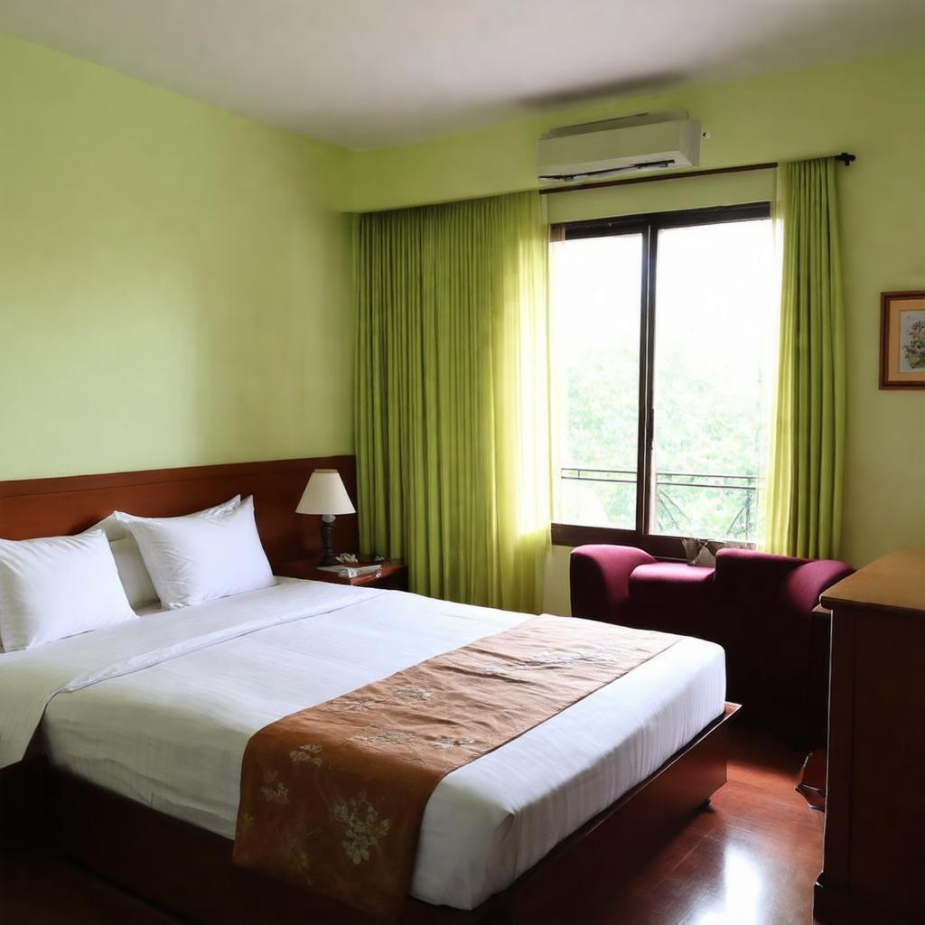 Căn phòng nghỉ tại Dalat Boutique PNP Hotel với giường êm, tiện nghi đầy đủ, không gian ấm áp.