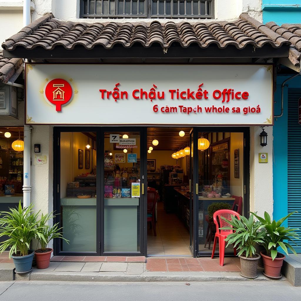 Hình ảnh mặt tiền Phòng vé Trần Châu tại số 6 đường Hàm Nghi, Hà Tĩnh.