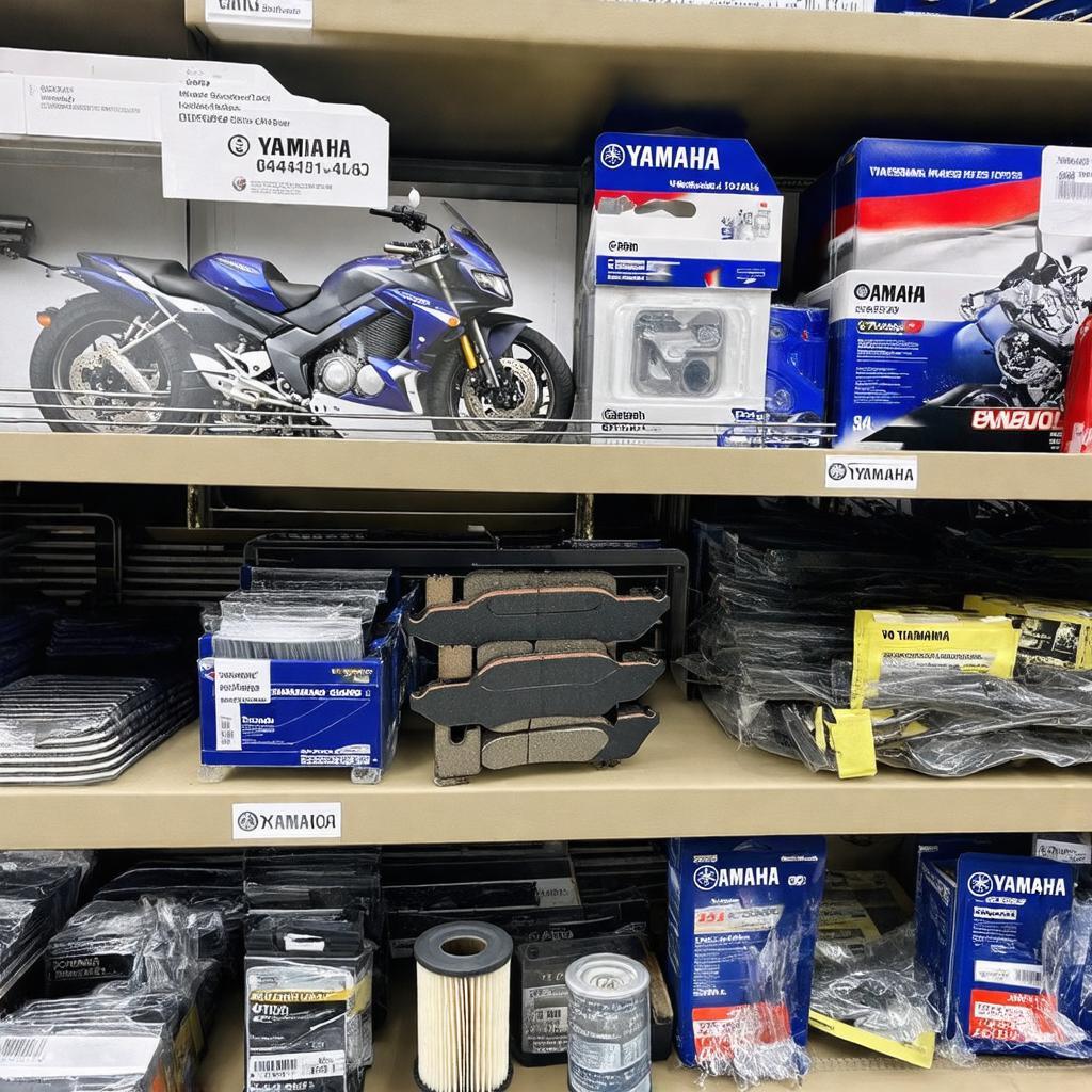 Trưng bày phụ tùng và phụ kiện chính hãng dành cho xe máy Yamaha
