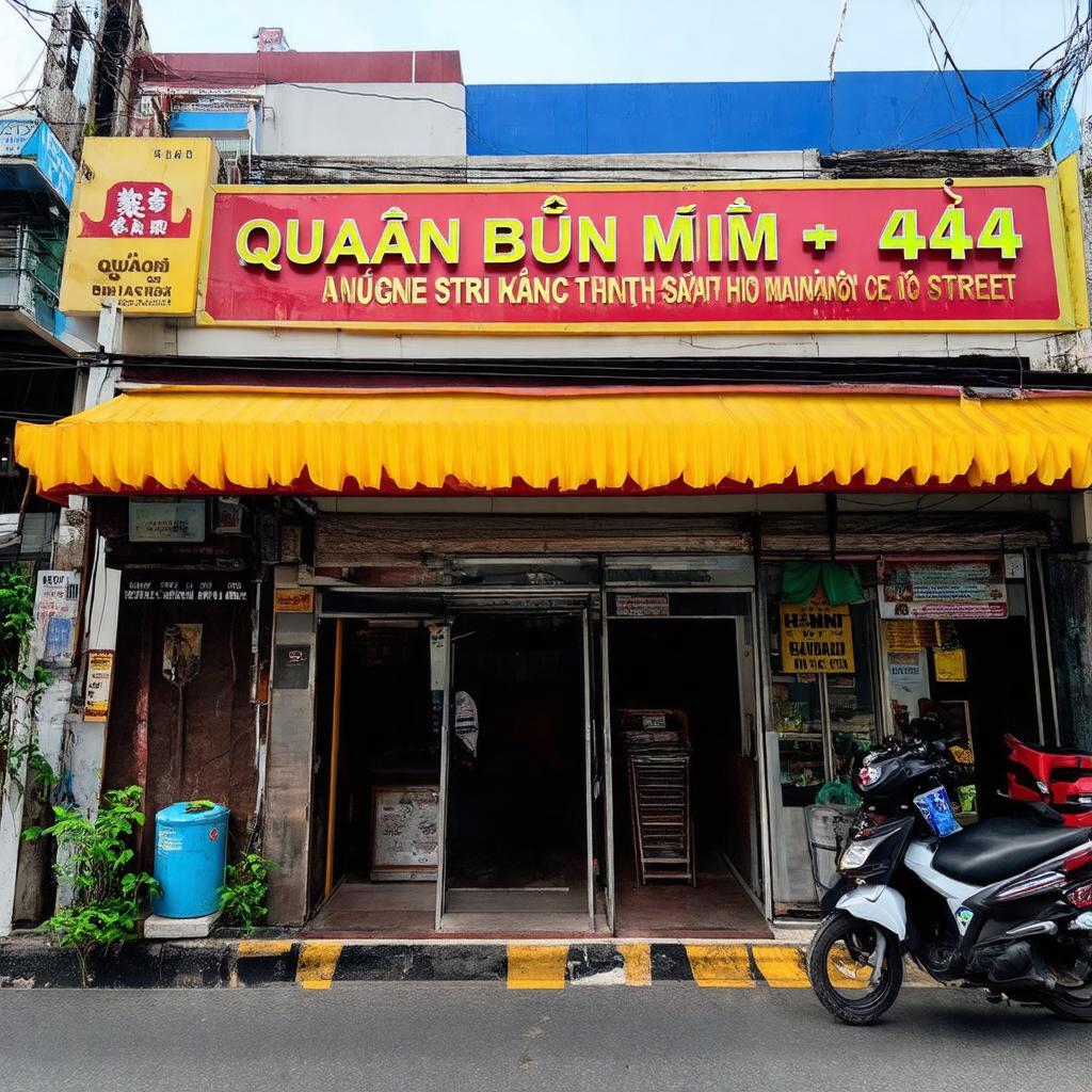 Hình ảnh bên ngoài Quán Bún Mắm 444 trên đường Nguyễn Gia Trí (D2), Quận Bình Thạnh, Sài Gòn.