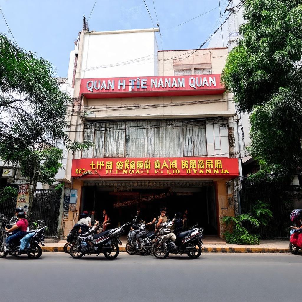 Mặt tiền Quán hủ tiếu Nam Vang Nhân Quán trên đường Lê Hồng Phong, Quận 10