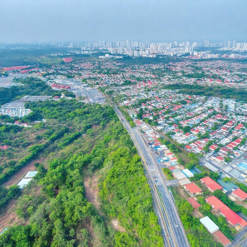 Toan canh khu vuc nga ba phu tai gan khu cong nghiep phu tai binh dinh