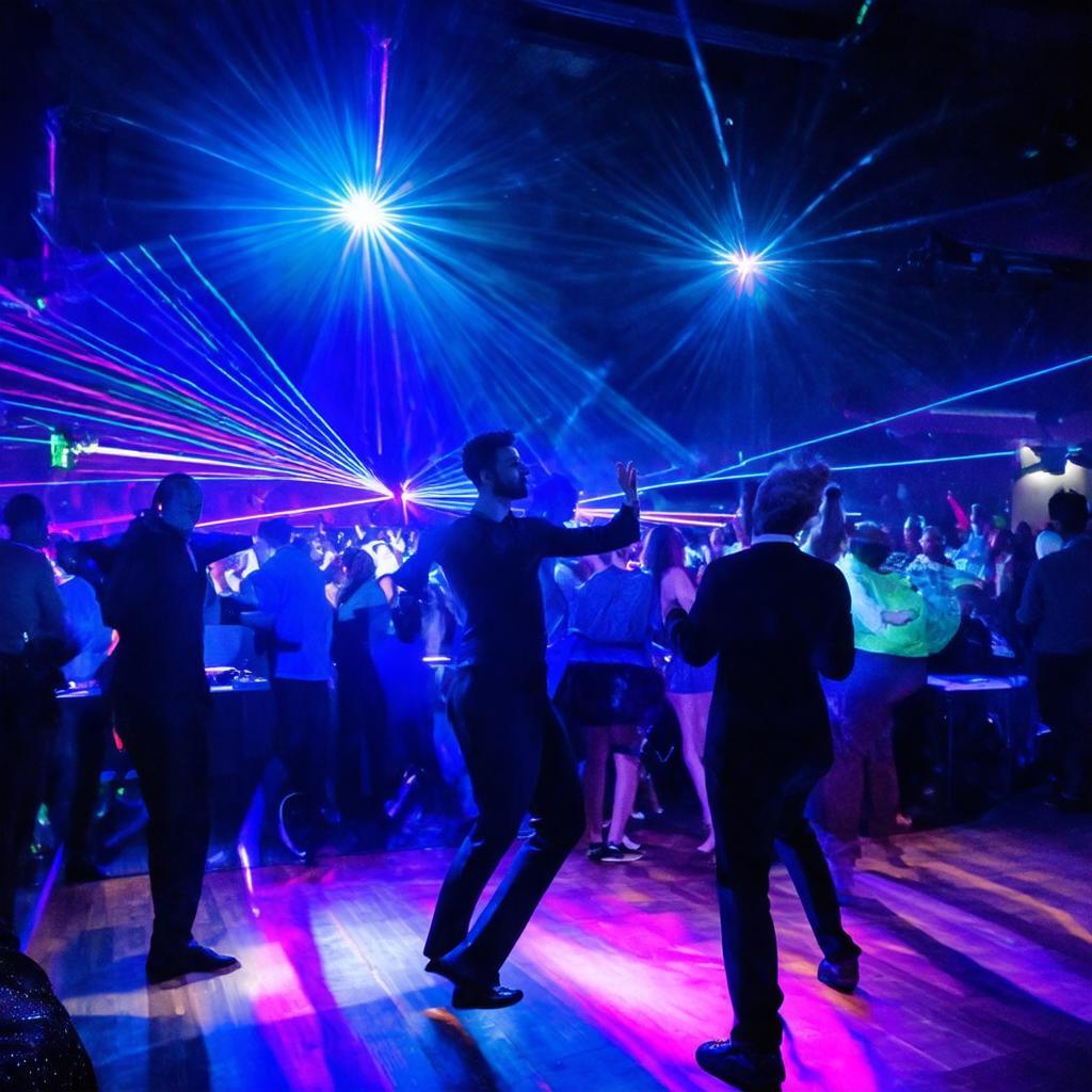 Không khí sôi động trên sàn nhảy với ánh sáng và DJ tại Club Royale.