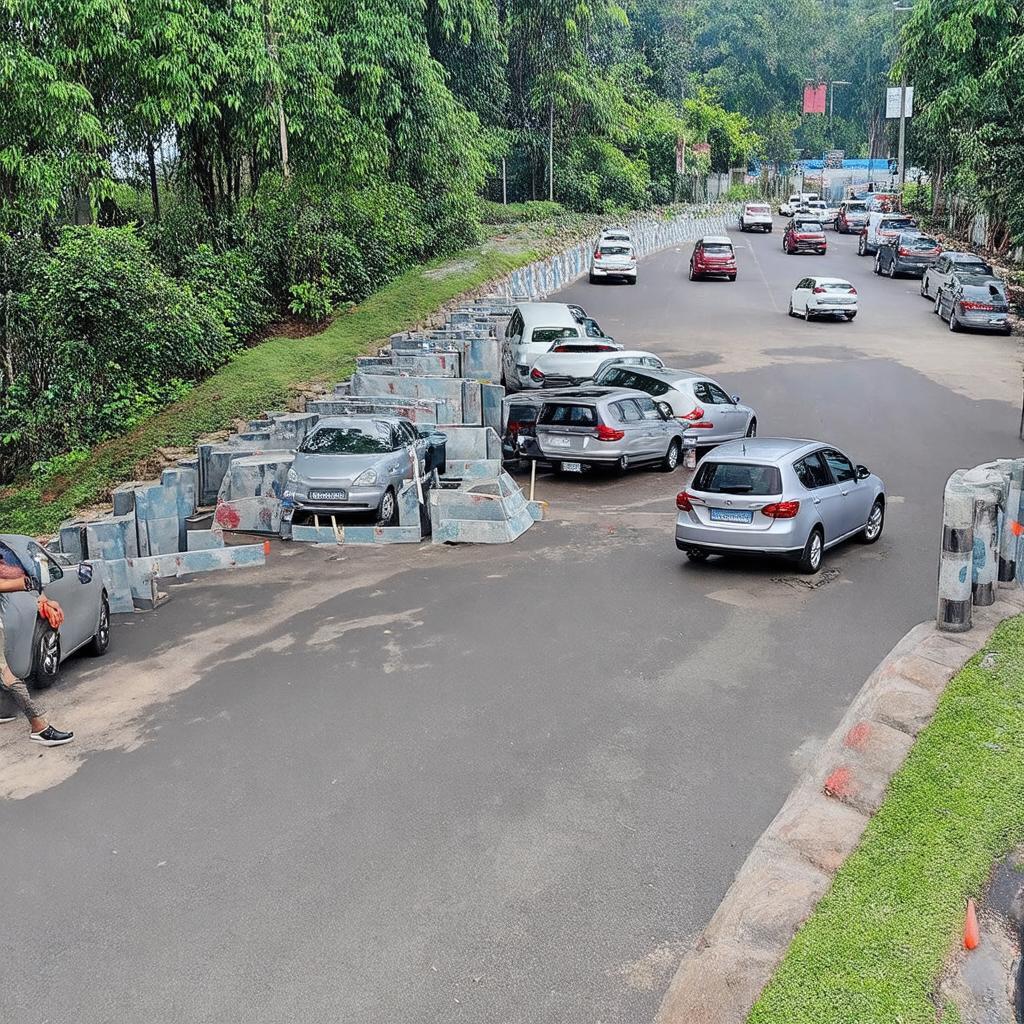 Sân tập lái xe ô tô chuẩn tại trung tâm SaigonBus Gò Vấp, TP.HCM