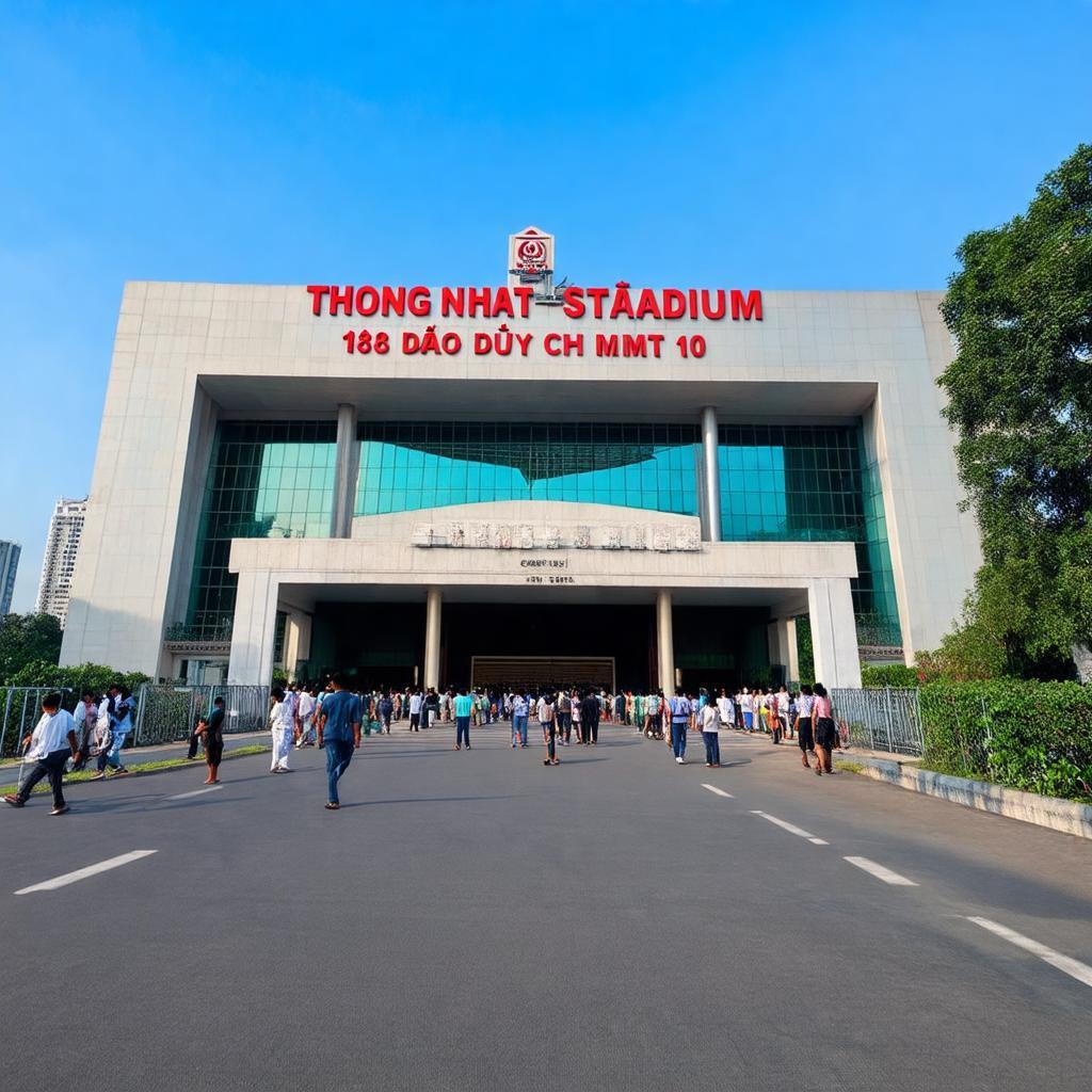 Toan canh cong chinh ben ngoai San van dong Thong Nhat, dia chi 138 Dao Duy Tu, Quan 10 TP HCM