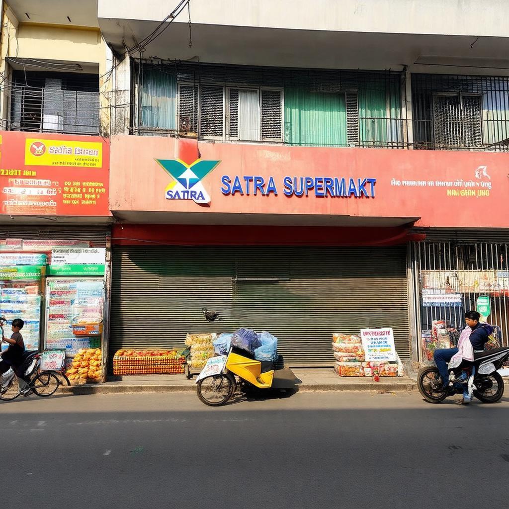 Mặt tiền Siêu thị Satra Phạm Hùng Quận 8 sầm uất trên đường Phạm Hùng.