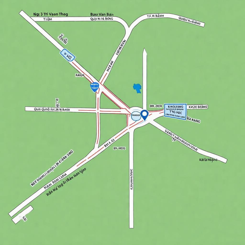 Sơ đồ hoặc bản đồ minh họa các tuyến đường huyết mạch tại Ngã 3 Trừ Văn Thố.