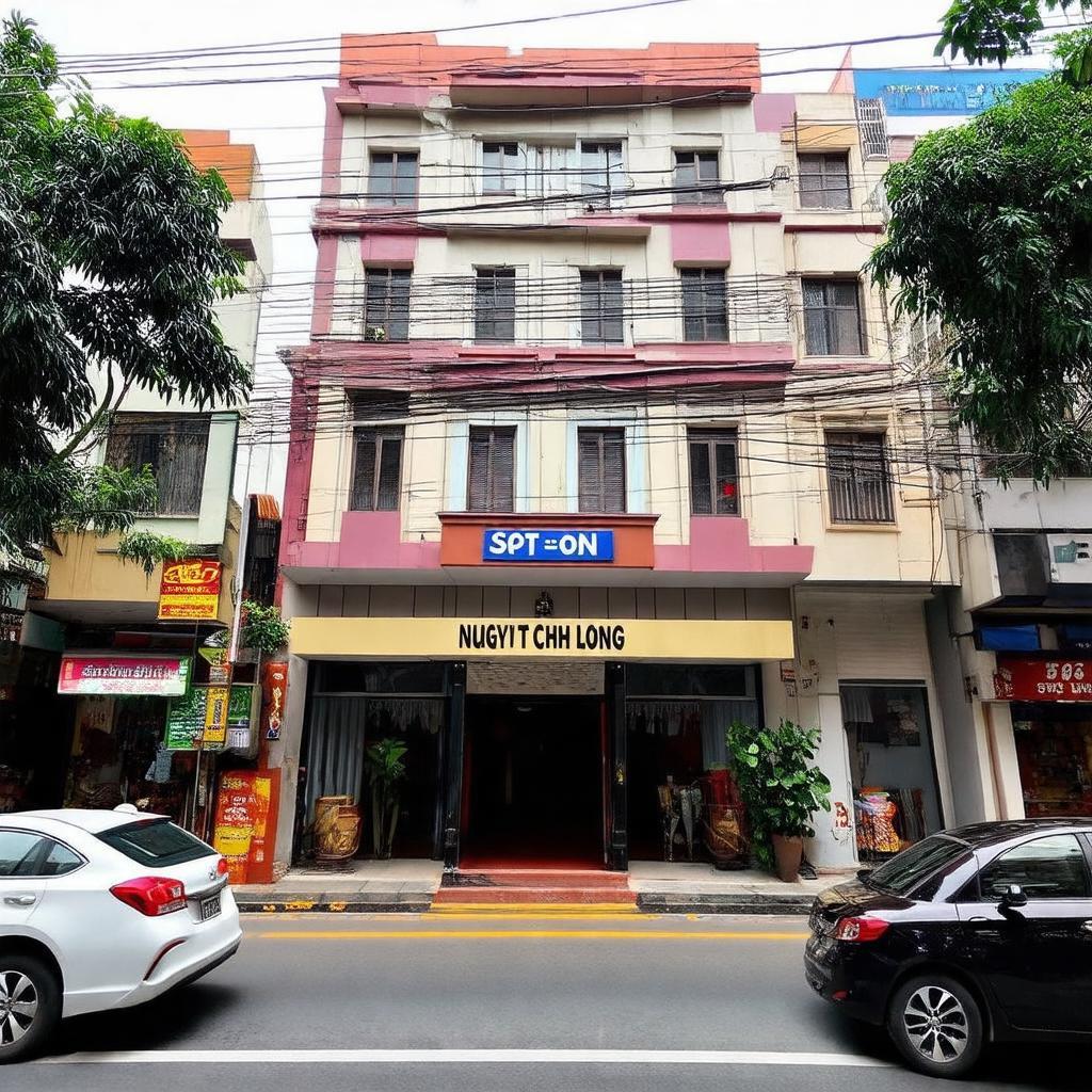 Hình ảnh bên ngoài khách sạn SPOT ON 905 Nguyệt Đức trên đường Phan Xích Long nhộn nhịp.