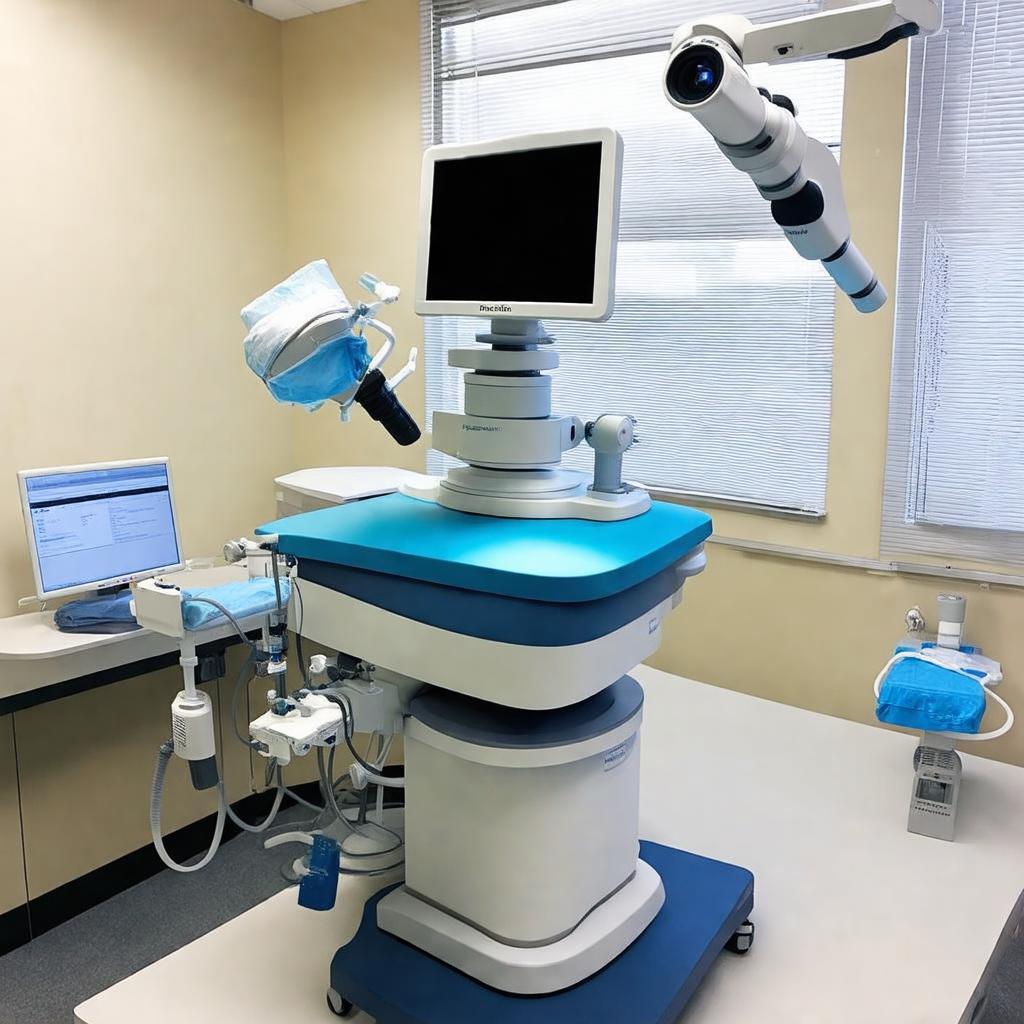 Thiết bị y tế hiện đại phục vụ chẩn đoán và điều trị các bệnh lý về mắt.