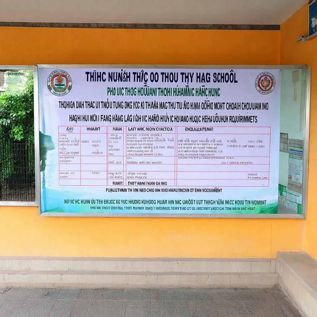 Biển thông báo thông tin tuyển sinh tại trường THCS Ngọc Thụy Hà Nội