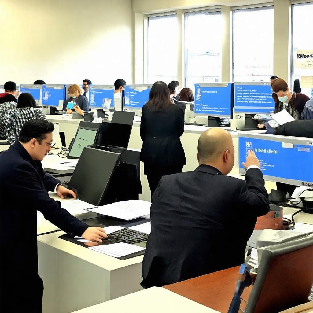 Cảnh người dân/doanh nghiệp làm thủ tục hành chính thuế tại quầy giao dịch Chi Cục Thuế