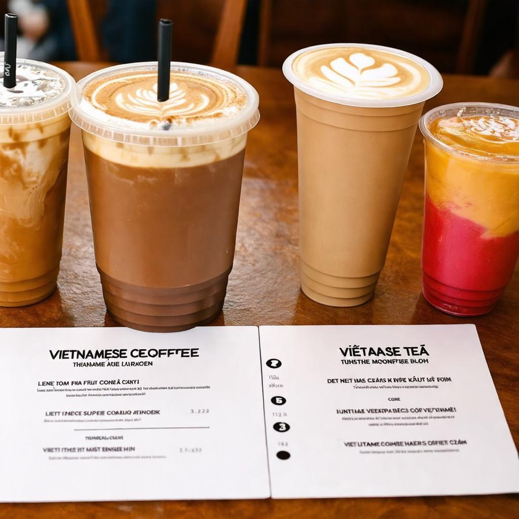 Các loại đồ uống hấp dẫn trong thực đơn của Hana Coffee Trịnh Đình Thảo.