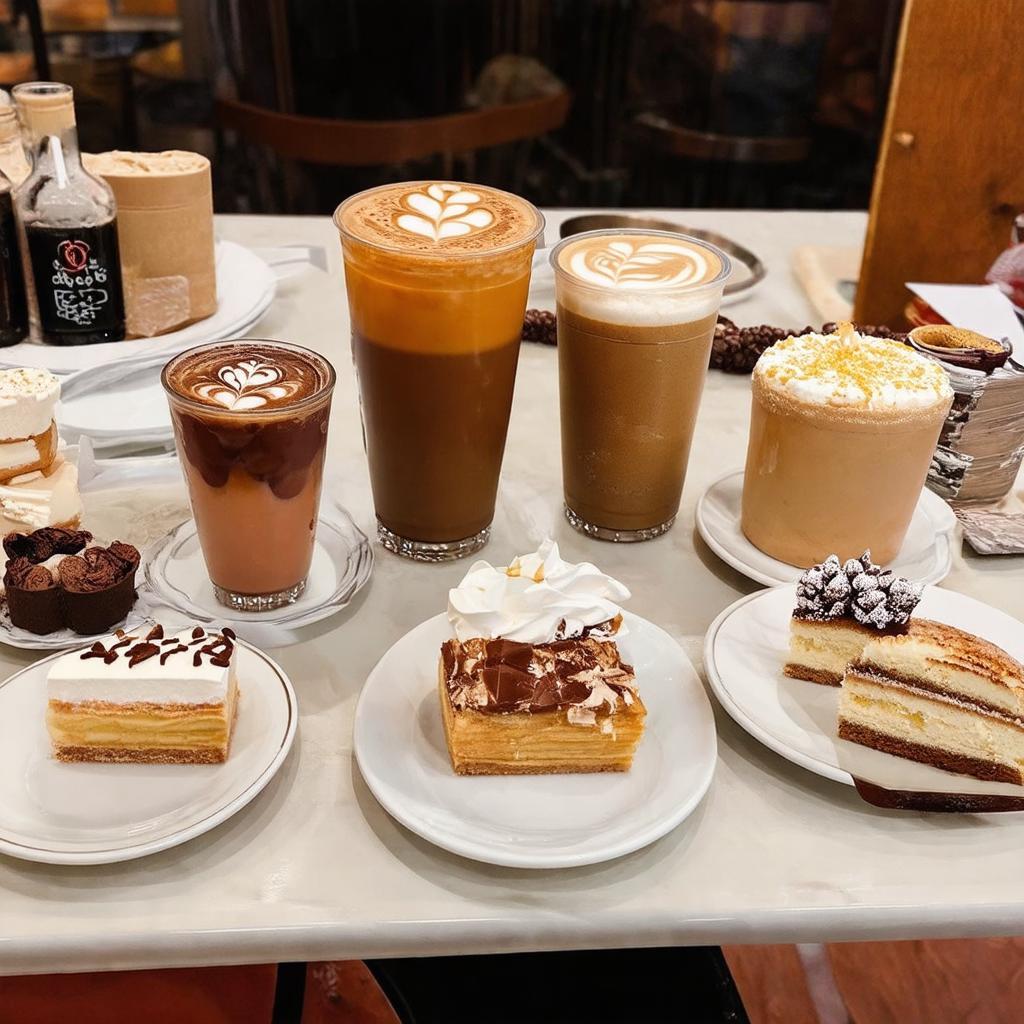 Các loại thức uống và bánh ngọt tại Honey House Cần Thơ