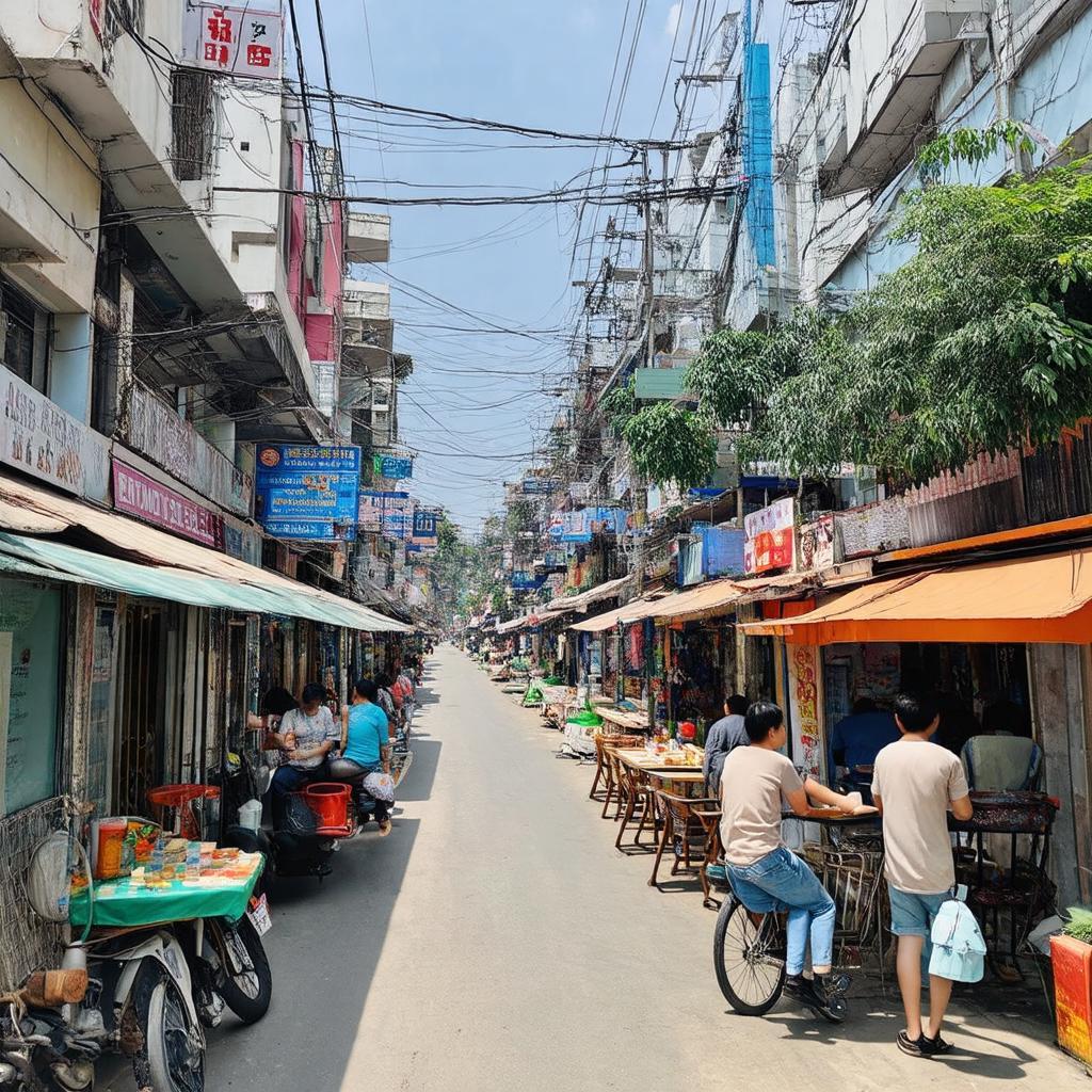 Quán ăn, cafe phục vụ nhân viên Khu Công nghệ cao trên đường Lê Văn Việt