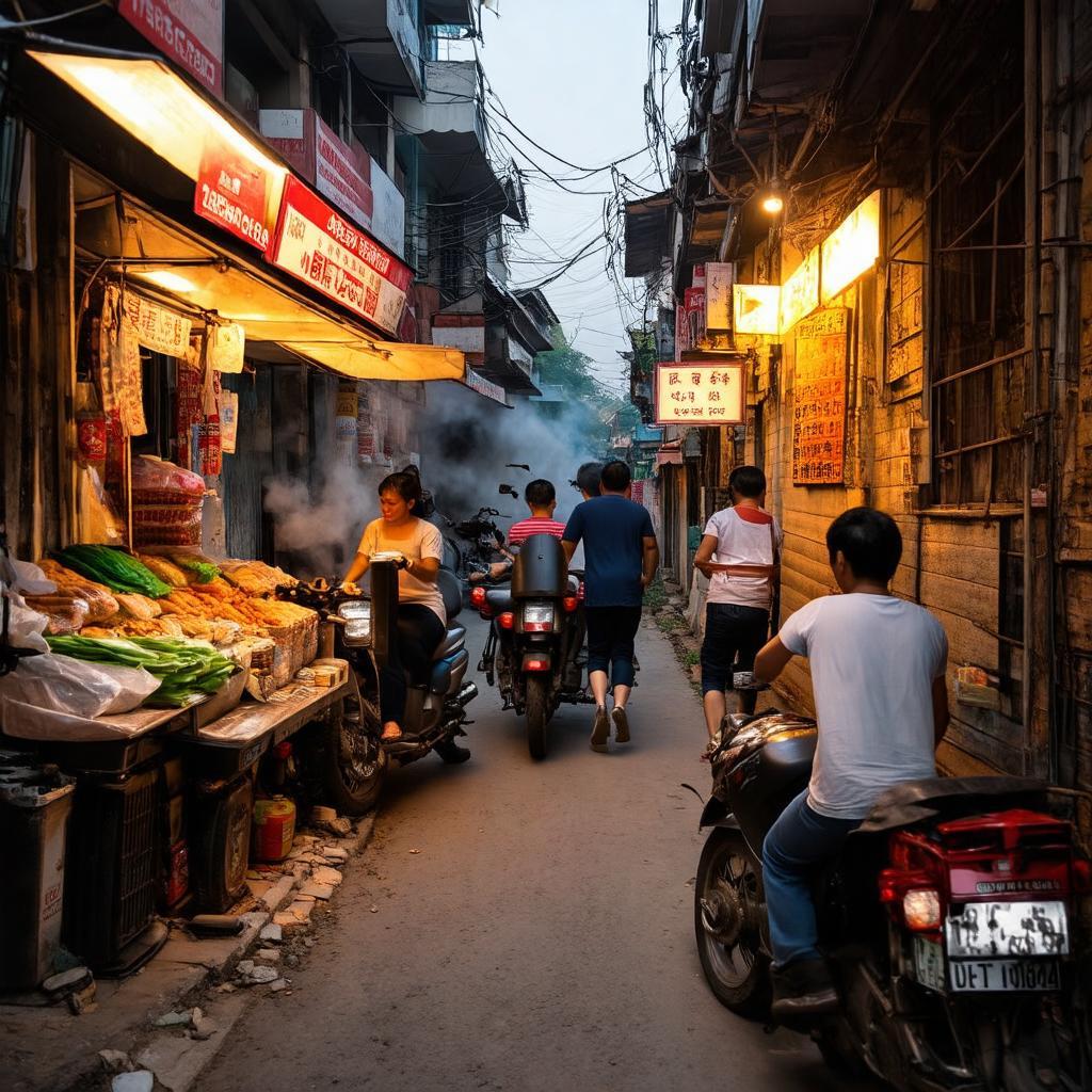 Canh buoc song nhon nhip voi cac tiem tap hoa va quan an nho ben trong ngo 663 Truong Dinh