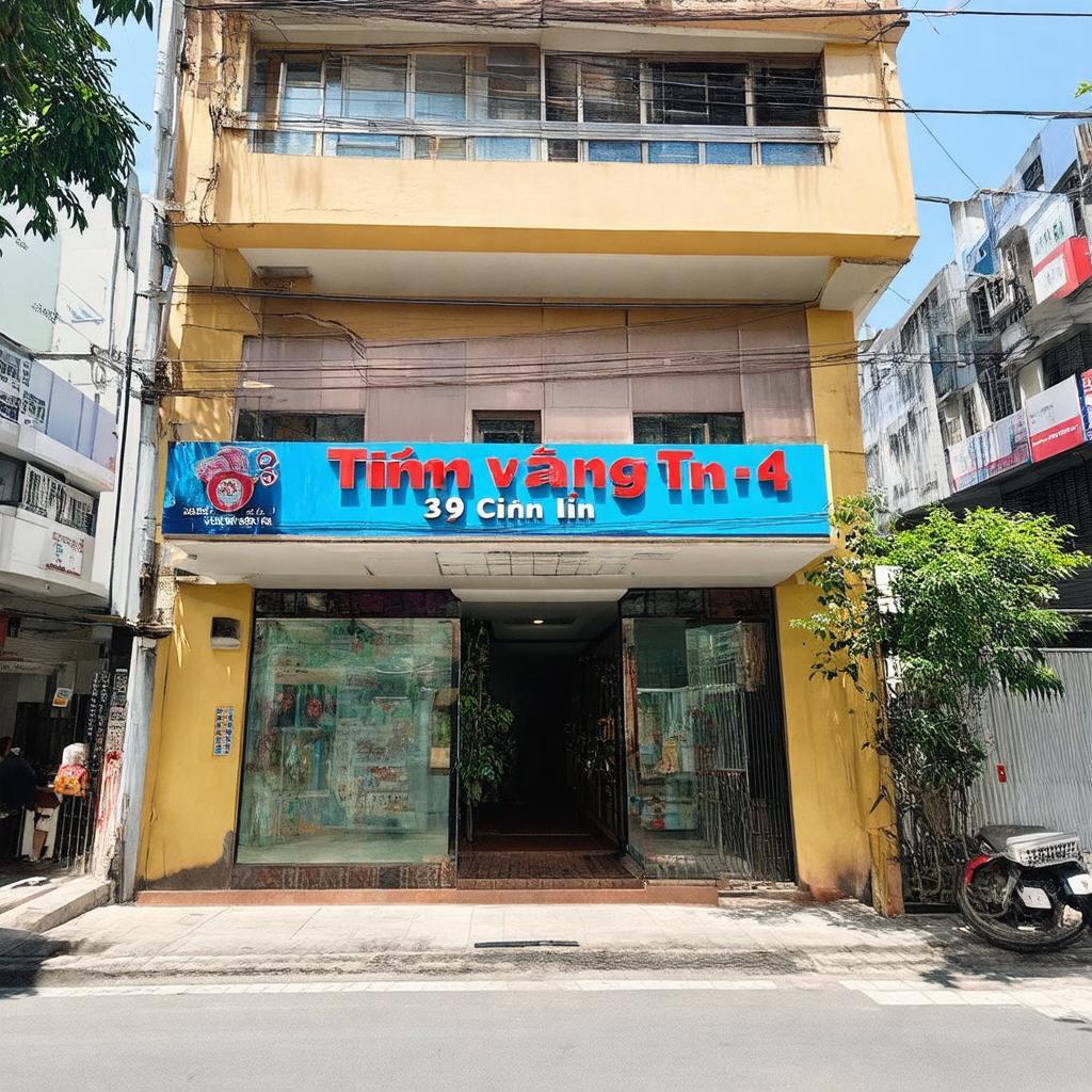 Bên ngoài Tiệm vàng Đức Tín 39 Tôn Đản, Quận 4, TP HCM, thể hiện địa điểm cụ thể