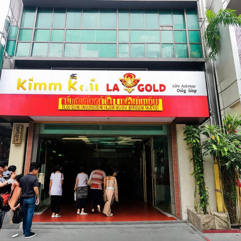 Hinh anh tiem vang Kim Kim Tai o Le N46 Nguyen Huu Hao Quan 4 voi bien hieu va khach hang