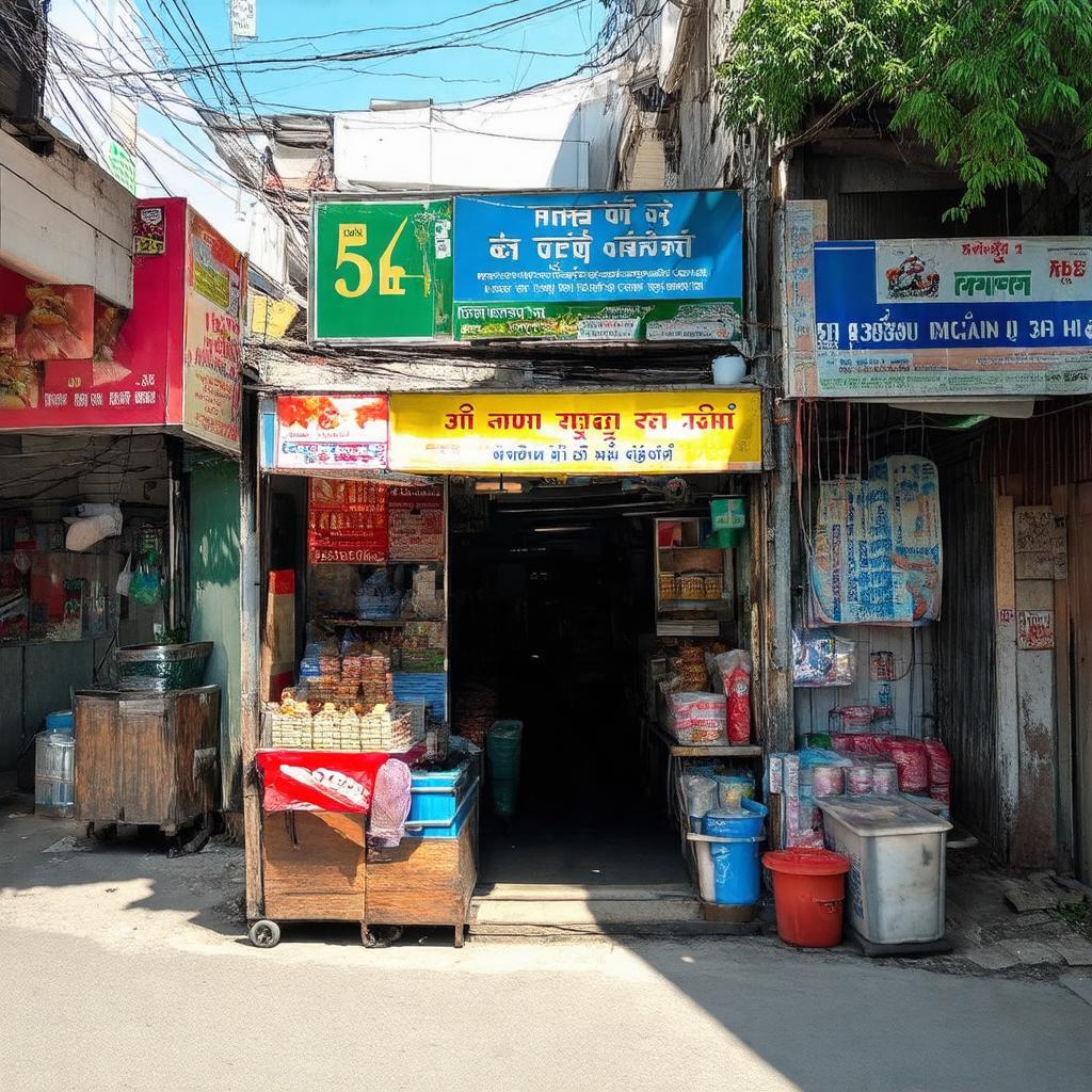 Cửa hàng tiện ích, quán ăn bình dân tại khu vực ngõ 54 Ngọc Hồi, thể hiện đời sống sinh hoạt thuận tiện