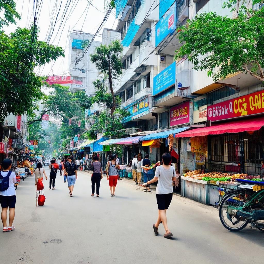 Hình ảnh thể hiện tiện ích ngoại khu gần chung cư CC Osaka Complex như công viên Yên Sở hoặc khu mua sắm.
