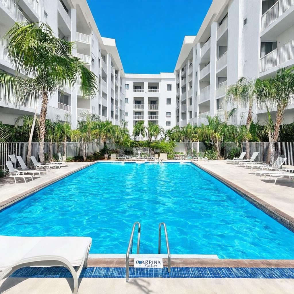 Không gian hồ bơi và thư giãn bên hồ tại Chung cư Carina Plaza, 1648 Võ Văn Kiệt quận 8