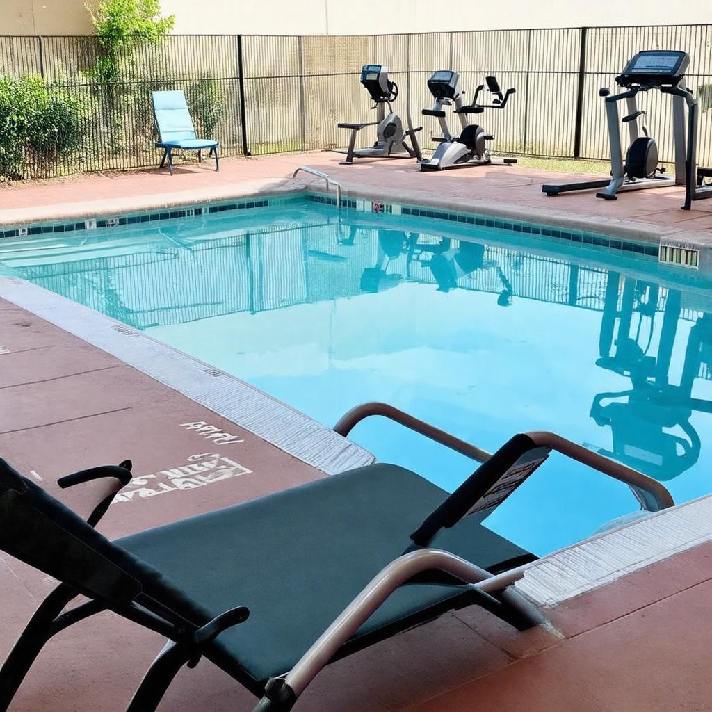 Tiện ích hồ bơi và phòng gym hiện đại cho cư dân Oriental Plaza.