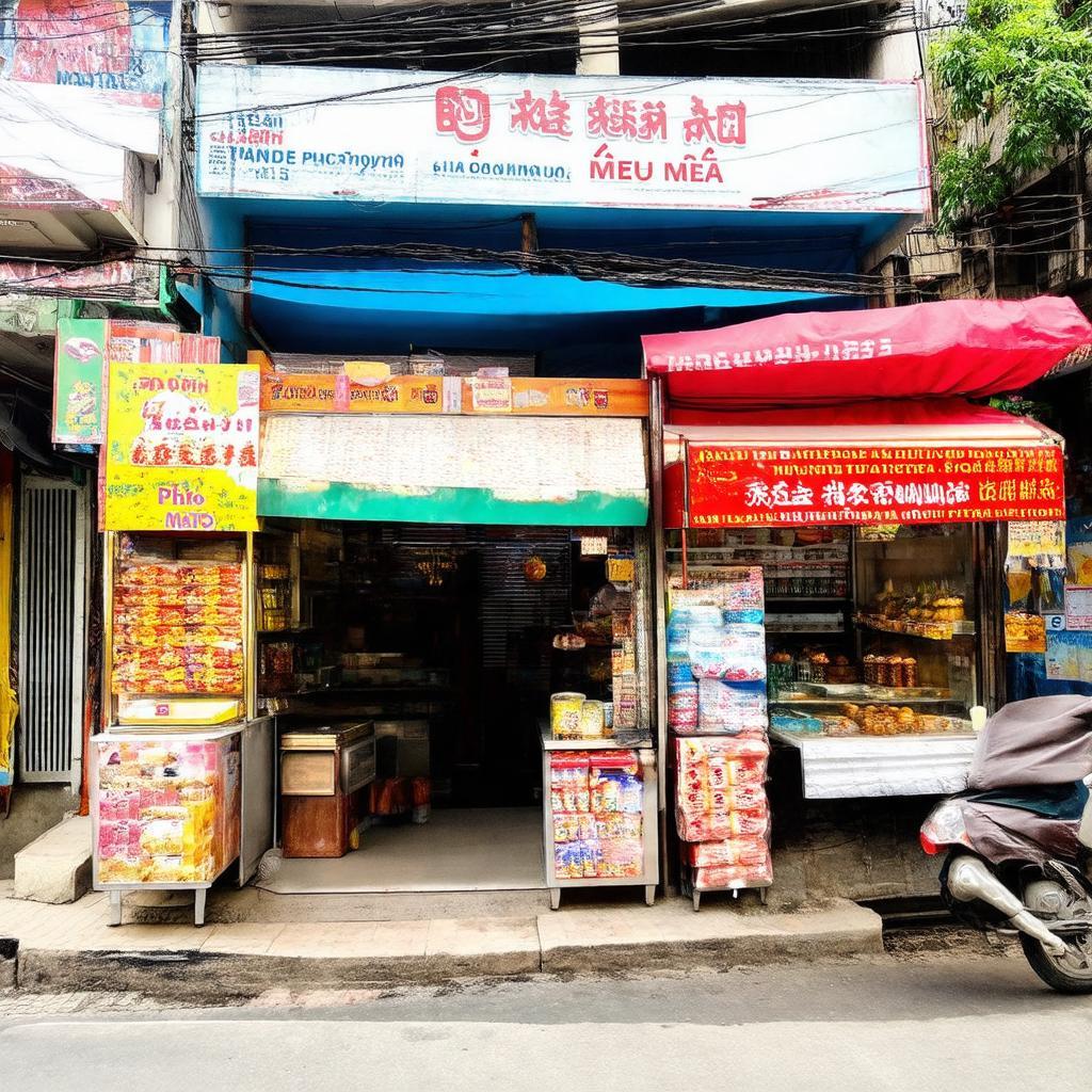 Một cửa hàng tiện lợi hoặc quán ăn nhỏ trên Đường Miêu Nha