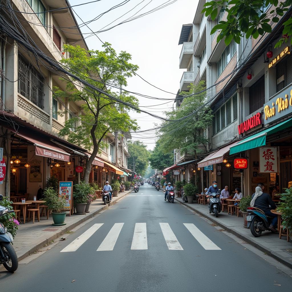 Cuộc sống tiện nghi, sôi động với chợ, cửa hàng, quán ăn quanh Ngã ba Mỹ Hạnh.