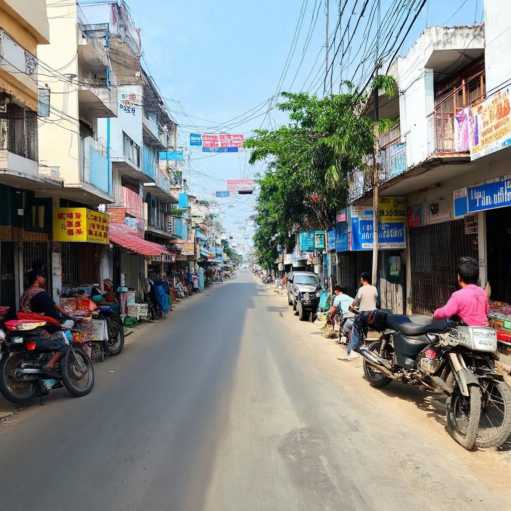 Cảnh quan khu vực dân cư và tiện ích xung quanh Ngã ba Mỹ Ca, Cam Ranh.
