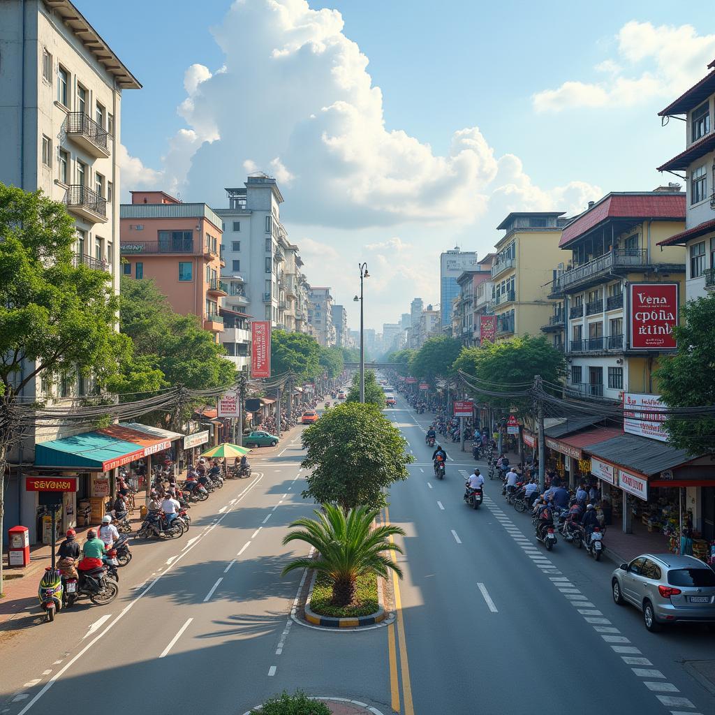 Cac tien ich thiet yeu nhu cay xang quan an cua hang xung quanh nga tu dong xoai binh phuoc