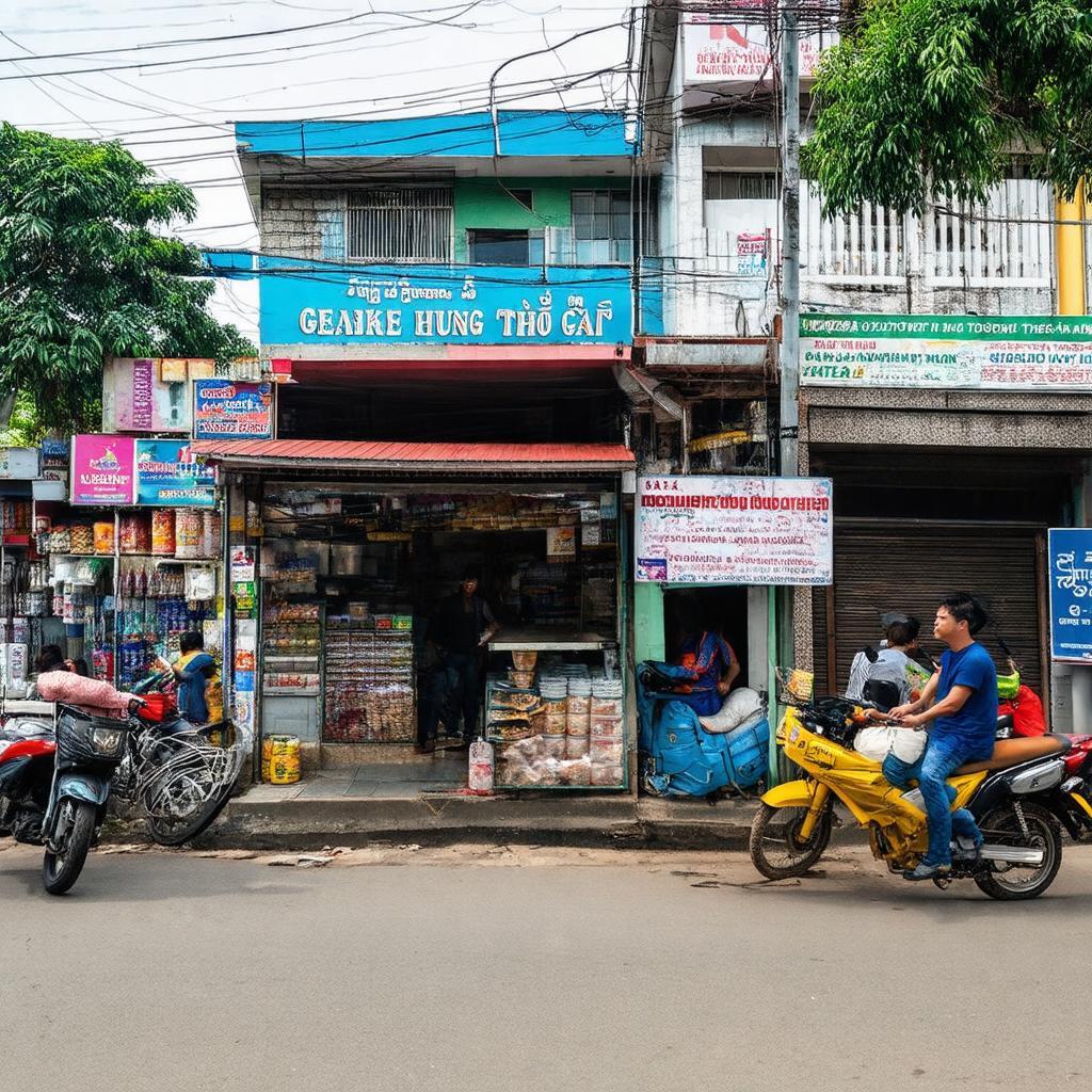 Cửa hàng, quán ăn và tiện ích xung quanh khu vực Ngã tư Thùng Thơ, An Tây, Bến Cát.