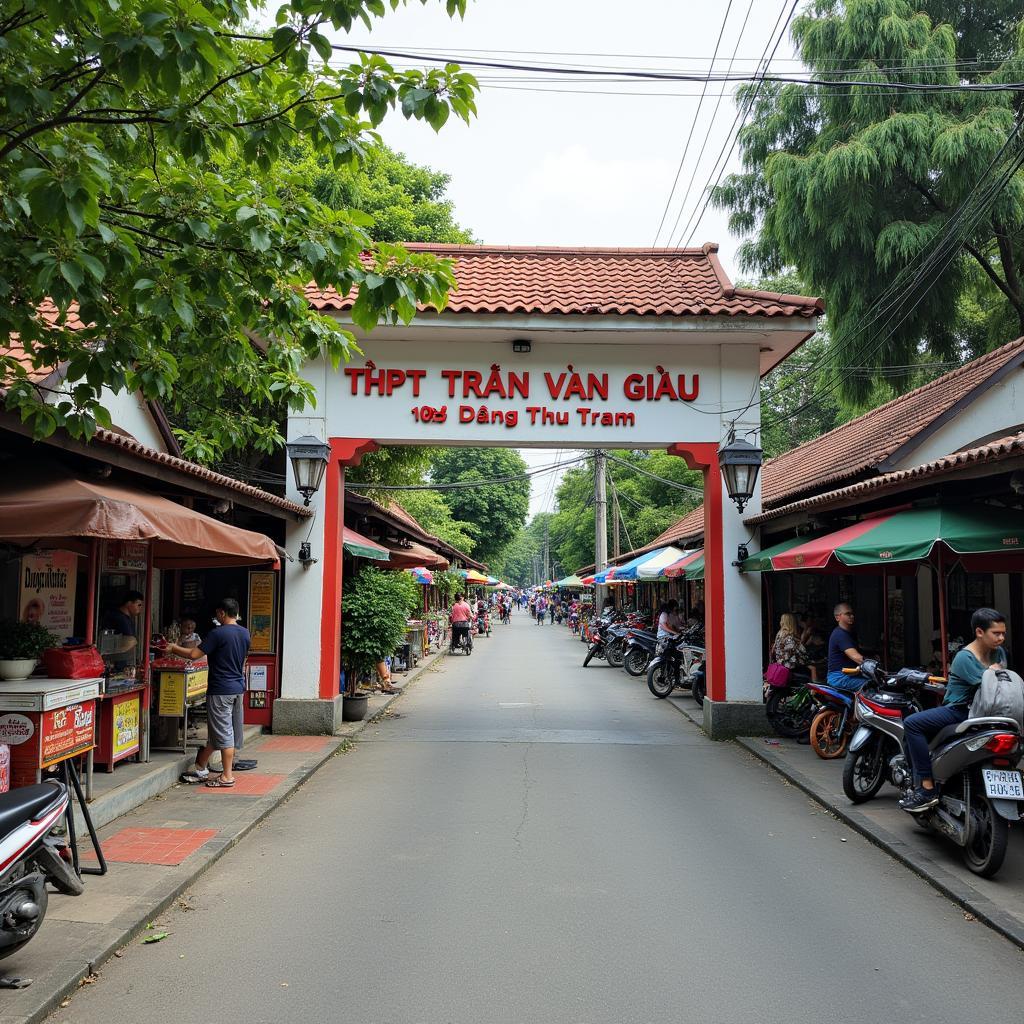 Khung cảnh tiện ích sầm uất xung quanh Trường THPT Trần Văn Giàu 40 Đặng Thuỳ Trâm