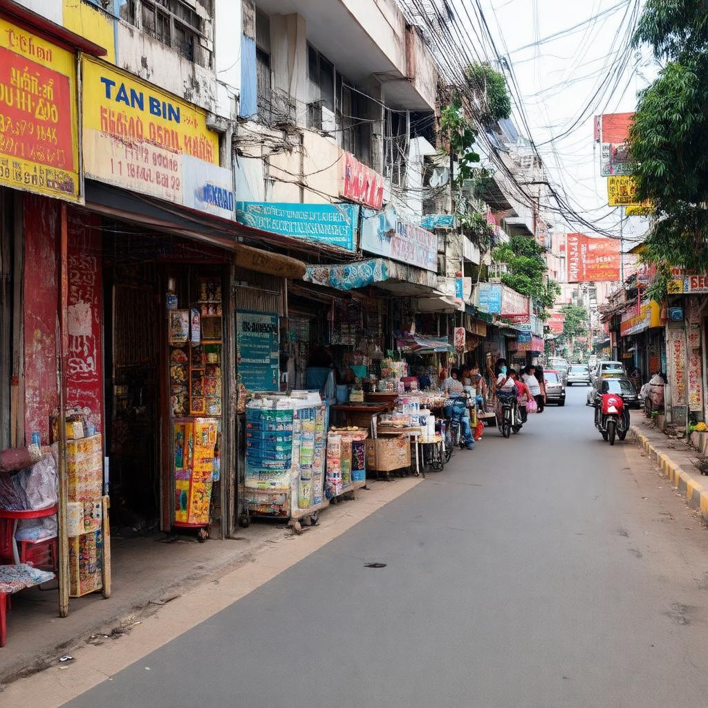 Quang cảnh đường phố sầm uất gần văn phòng 36 Trần Văn Dư, Quận Tân Bình với nhiều tiện ích.