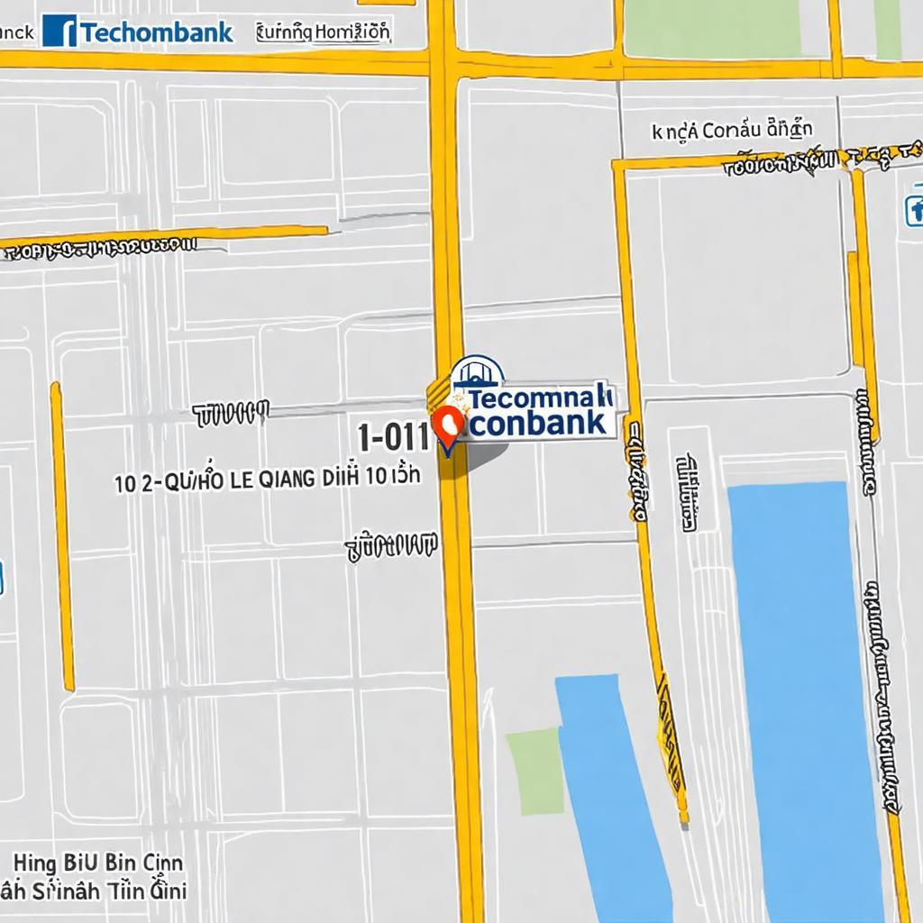 Bản đồ vị trí và điểm mốc quanh chi nhánh Techcombank 10-12 Lê Quang Định Bình Thạnh