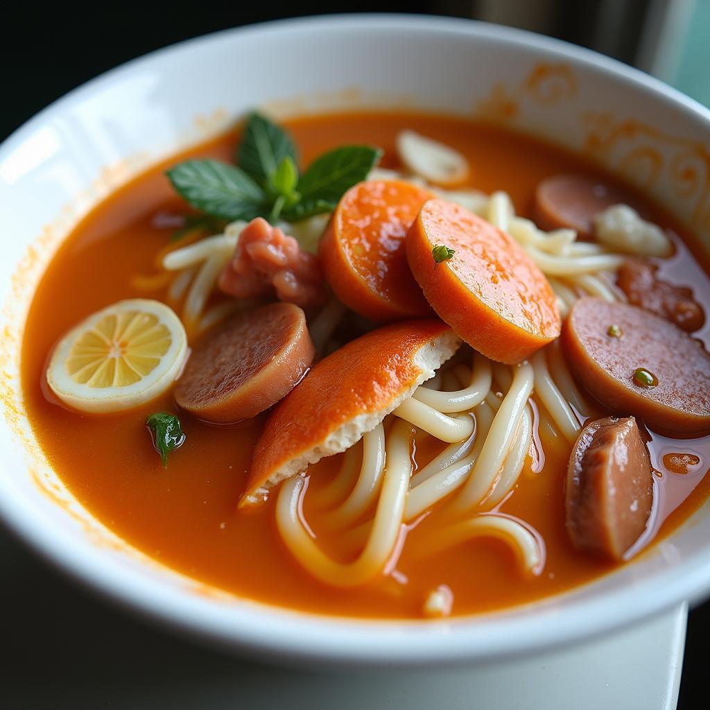 Tô bánh canh cua Ba Đăng đầy đặn, hấp dẫn với thịt cua, chả, huyết tại 49B Nguyễn Thông, Quận 3
