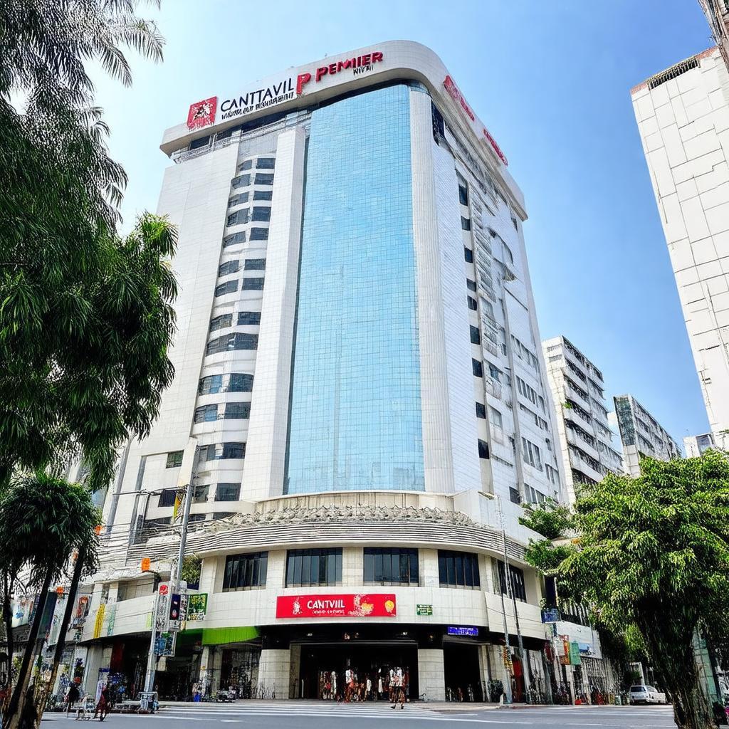 Toàn cảnh bên ngoài tòa nhà Trung tâm thương mại Cantavil Premier, vị trí của rạp Lotte Cinema Cantavil.