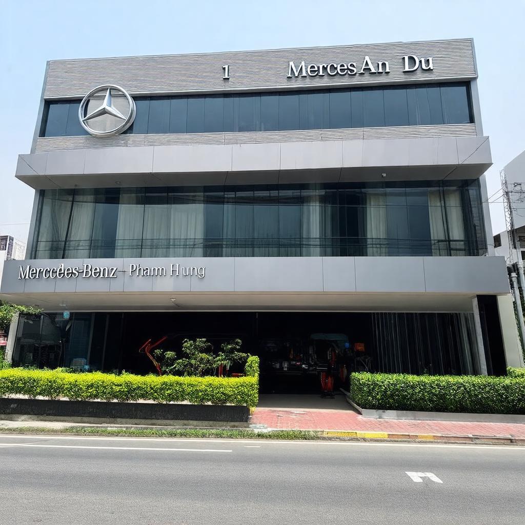 Mặt tiền đại lý Mercedes-Benz An Du Phạm Hùng tại 11 Phạm Hùng, Hà Nội