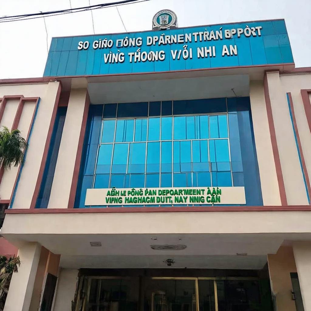 Toàn cảnh mặt tiền Sở Giao thông Vận tải Nghệ An tại địa chỉ 47 Lê Hồng Phong.