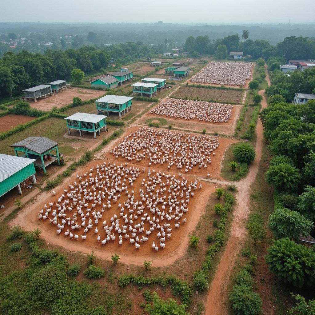 Toàn cảnh trại gà Mỹ Xuân Bảo Cẩm Mỹ Đồng Nai