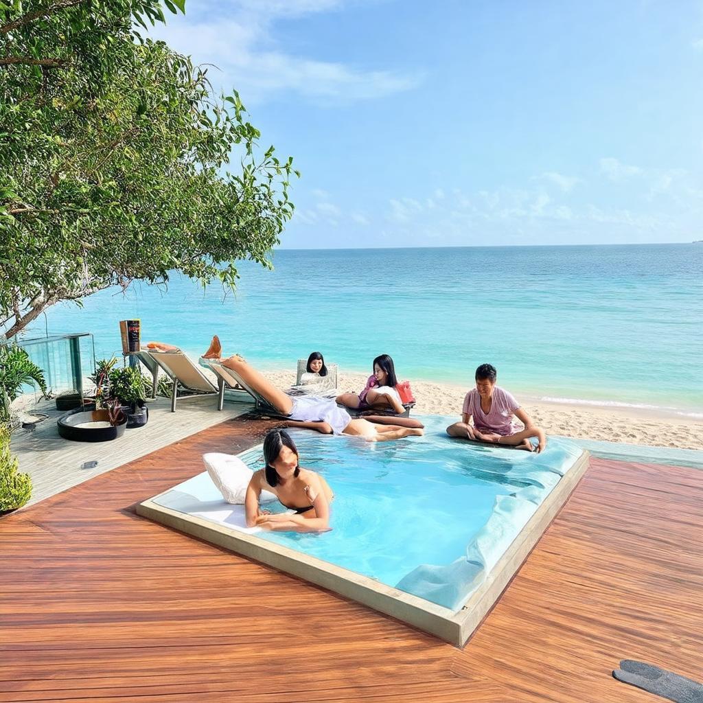 Khach hang tan huong trai nghiem ky nghi tai HAKA Boutique Hotel khu vuc bien Son Tra