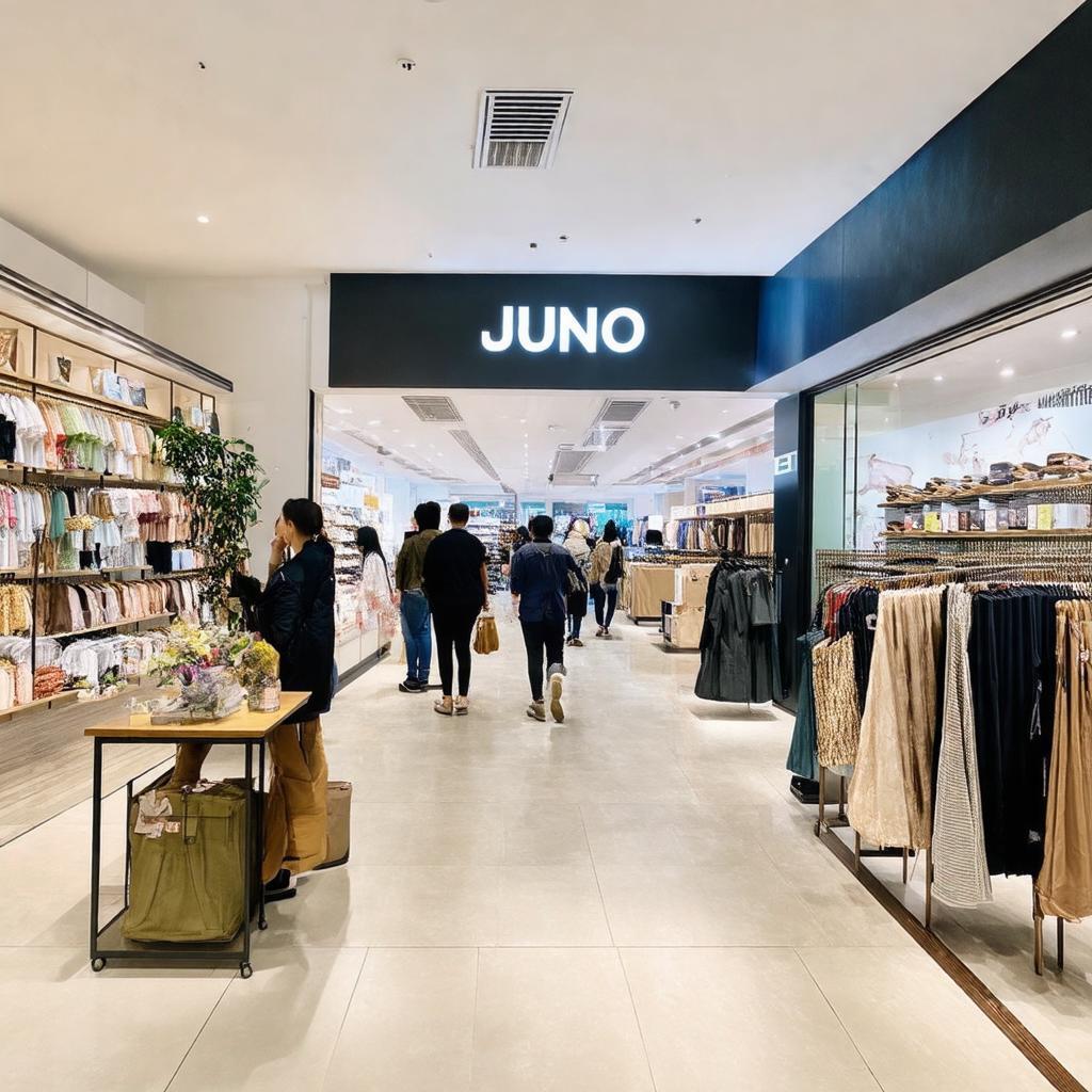 Không gian mua sắm rộng rãi và thoải mái bên trong cửa hàng Juno 364 Nguyễn Trãi Quận 5