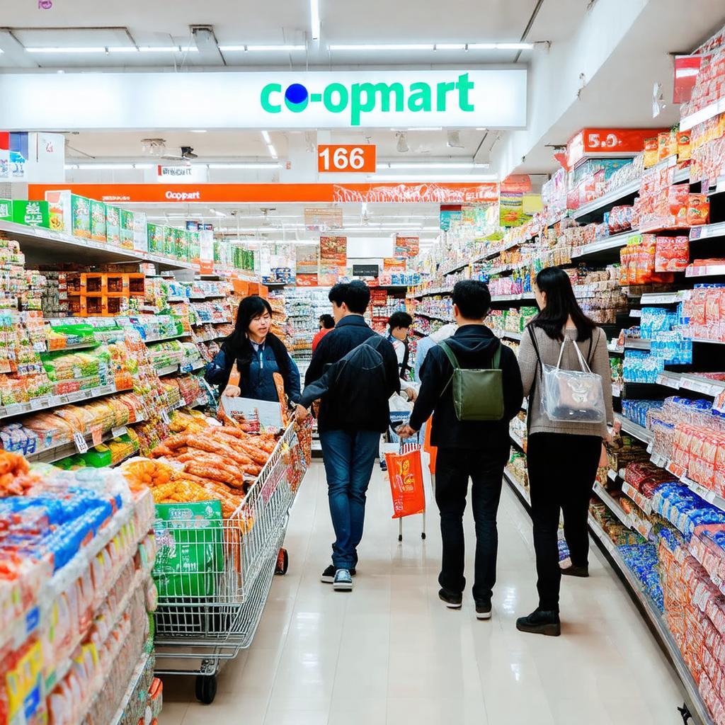 Khách hàng lựa chọn mua sắm hàng hóa đa dạng tại siêu thị Co.opmart Nguyễn Đình Chiểu