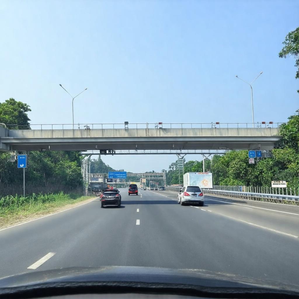 Hình ảnh làn thu phí không dừng ETC được lắp đặt tại Trạm thu phí Suối Giữa