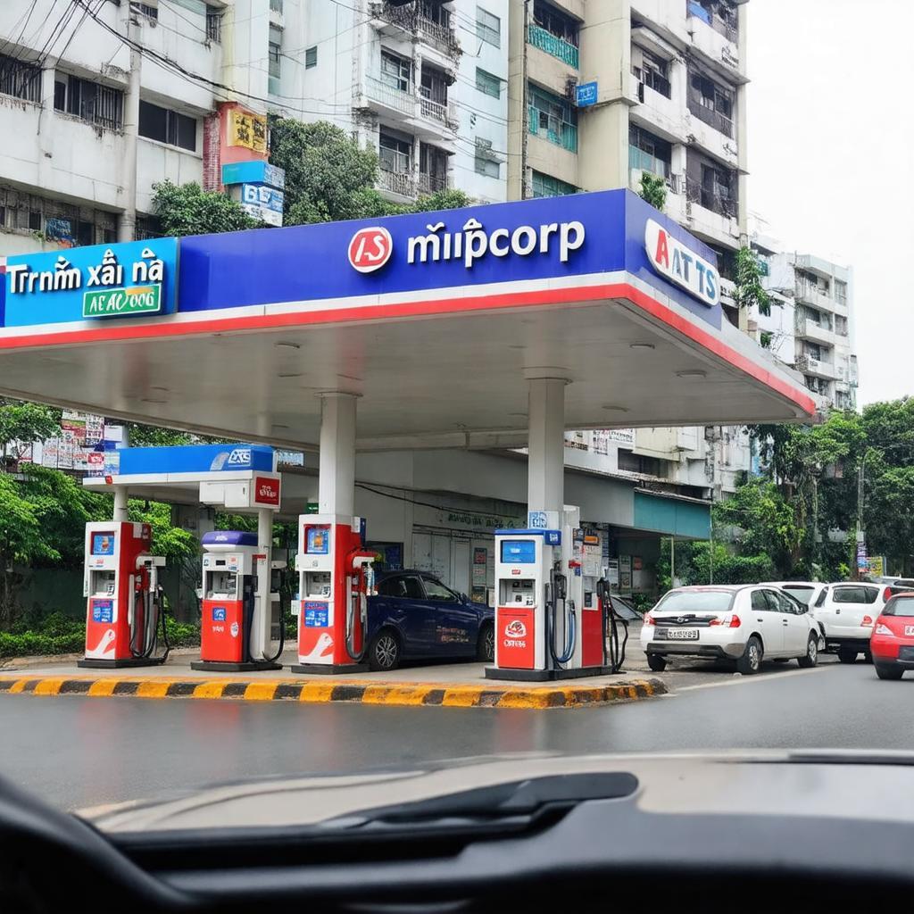 Trạm xăng ATS Mipecorp trên phố Nguyễn Chánh Mễ Trì Nam Từ Liêm